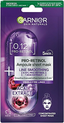 Tuchmaske für das Gesicht - Garnier Skin Naturals Pro-Retinol Sheet Mask — Bild N1