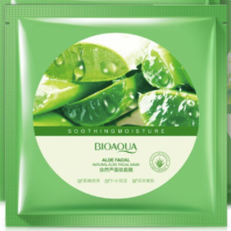 Beruhigende Tuchmaske mit 92% Aloe Vera Gel - Bioaqua Soothing Mask Aloe — Bild N1