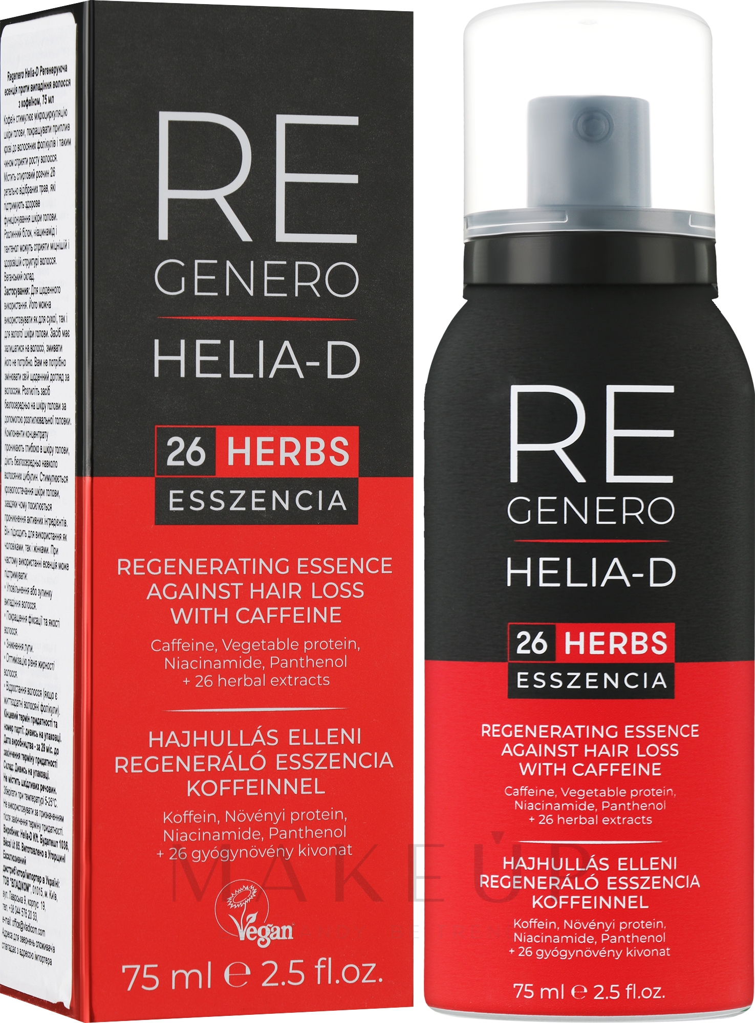 Revitalisierende Essenz mit Koffein - Helia-D Regenero Caffeine Regenerating Essence Against Hair Loss — Bild 75 ml