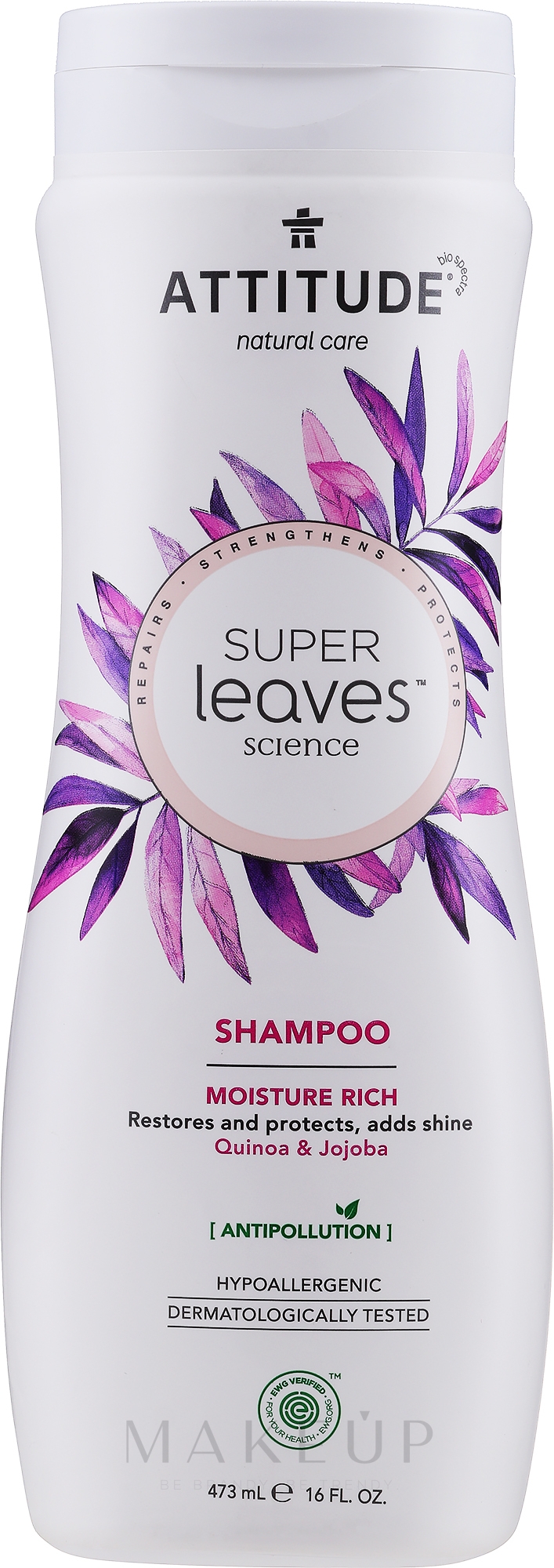 Feuchtigkeitsspendendes Shampoo mit Quinoa und Jojoba - Attitude Super Leaves Shampoo Moisture Rich Quinoa & Jojoba — Bild 473 ml