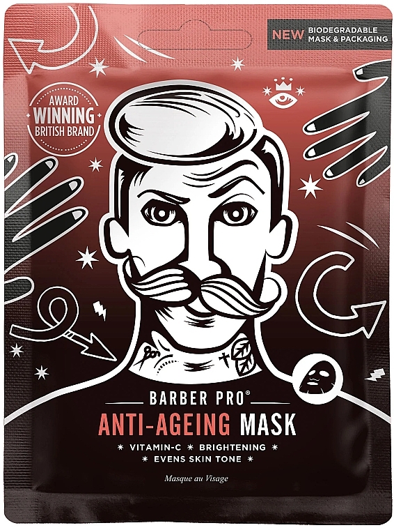 Anti-Aging-Gesichtsmaske - BarberPro Anti-Ageing Face Sheet Mask — Bild N1