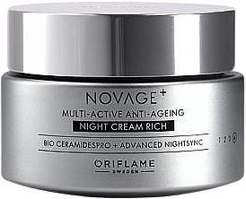 Reichhaltige multiaktive Nachtcreme für das Gesicht - Oriflame Novage+ Multi-Active Anti-Ageing Night Cream Rich — Bild N1