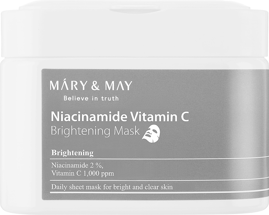 Tuchmaske mit Niacinamid und Vitamin C - Mary & May Niacinamide Vitamin C Brightening Mask — Bild N1