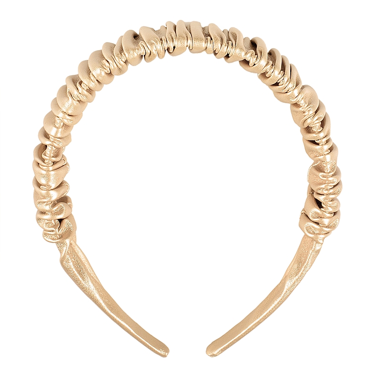 Haarreif gold Fold Pattern - MAKEUP Hair Hoop Band Leather Black — Bild N1