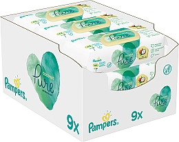 Düfte, Parfümerie und Kosmetik Feuchte Babytücher 9x42 St. - Pampers Pure Coconut