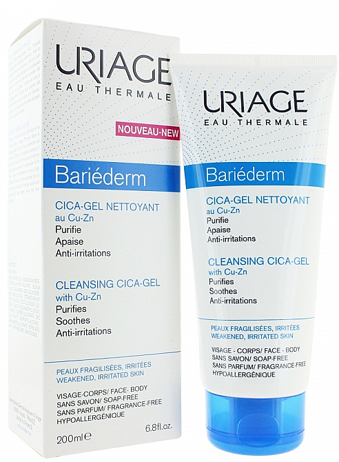 Beruhigendes Cica-Reinigungsgel mit Cu-Zn für gereizte Gesichts- und Körperhaut - Uriage Bariederm Cleansing Cica-Gel — Bild N2