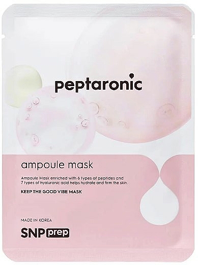Feuchtigkeitsspendende, festigende Ampullenmaske mit Peptiden und Hyaluronsäure für alle Hauttypen - SNP Prep Peptaronic Ampoule Mask — Bild N1