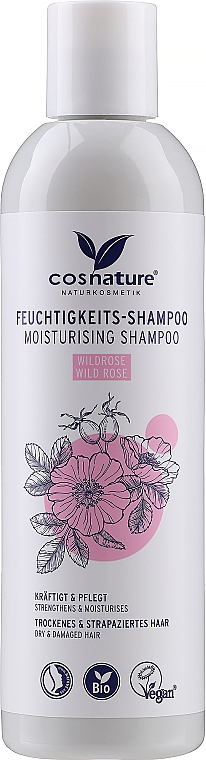 Feuchtigkeitsspendendes Shampoo mit wilder Rose - Cosnature Moisturising Shampoo