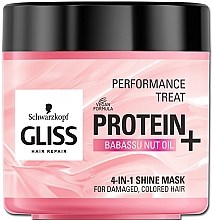Düfte, Parfümerie und Kosmetik 4in1 Glanz-Maske mit Babassu-Nussöl für coloriertes und geschädigtes Haar - Gliss Kur Performance Treat
