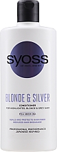 Conditioner für gesträhntes, blondes und graues Haar - Syoss Blonde & Silver Tea Seed Oil — Bild N1