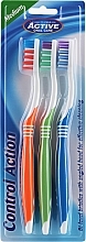 Zahnbürsten-Set orange, hellgrün, blau - Beauty Formulas Control Action Toothbrush  — Bild N1