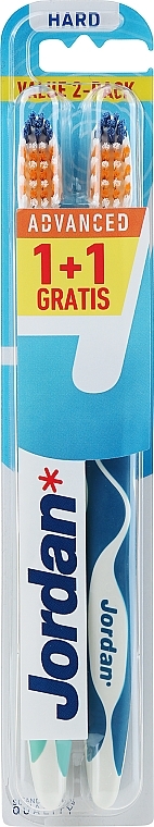 Zahnbürste hart mintgrün und blau 2 St. - Jordan Advanced Toothbrush  — Bild N1