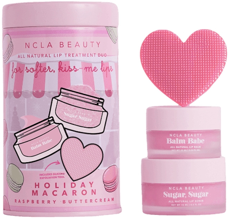 Set - NCLA Beauty Holiday Macaron Lip Set (l/balm/10ml + l/scrub/15ml + massager) — Bild N1