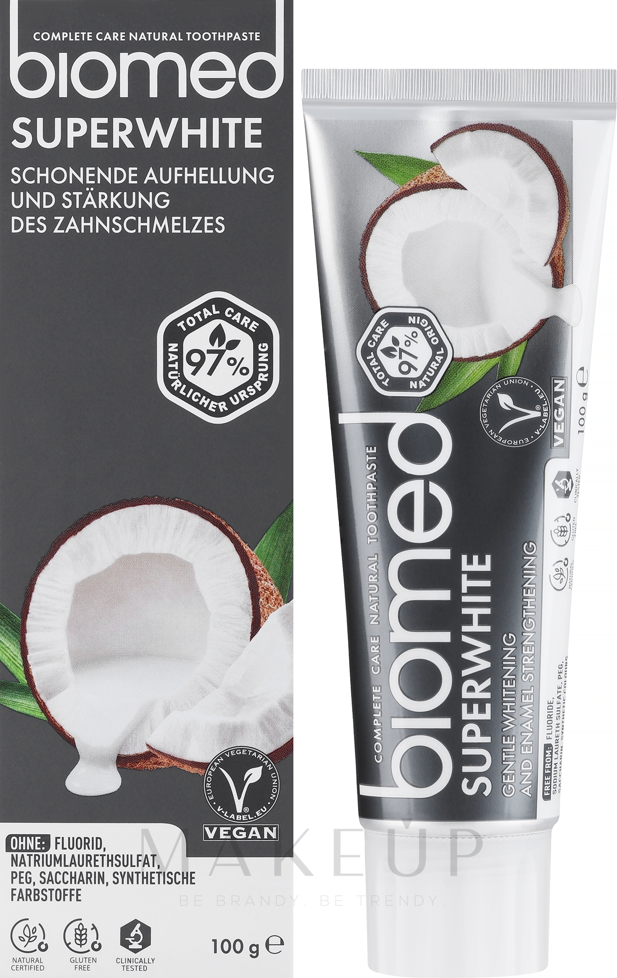 Natürliche und aufhellende Zahnpasta mit Kokosgeschmack für empfindliche Zähne - Biomed Superwhite — Bild 100 g