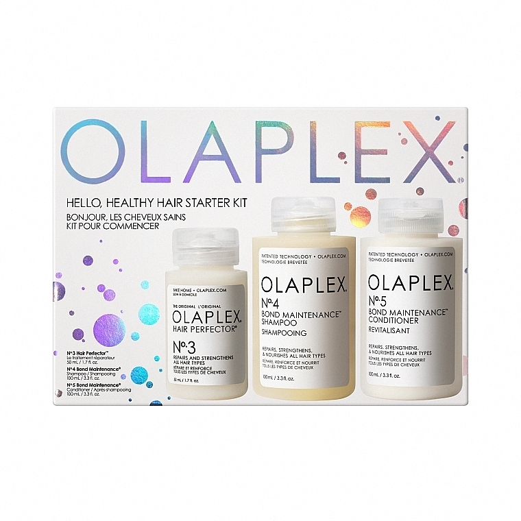 Olaplex Hello Healthy Hair Starter Kit - Haarpflegeset (Reparierende Behandlung 50ml + Shampoo 100ml + Conditione 100ml) — Bild N1