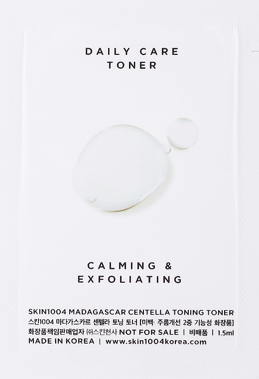 Feuchtigkeitsspendendes Gesichtswasser mit Centella und Hyaluronsäure - SKIN1004 Madagascar Centella Toning Toner (Probe)  — Bild N2