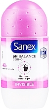 Deo Roll-on - Sanex Dermo pH Balance Invisible Deodorant Roll On — Bild N1