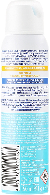 Fußspray mit Talkum - Pharma CF No.36 Dezodorant — Bild N2