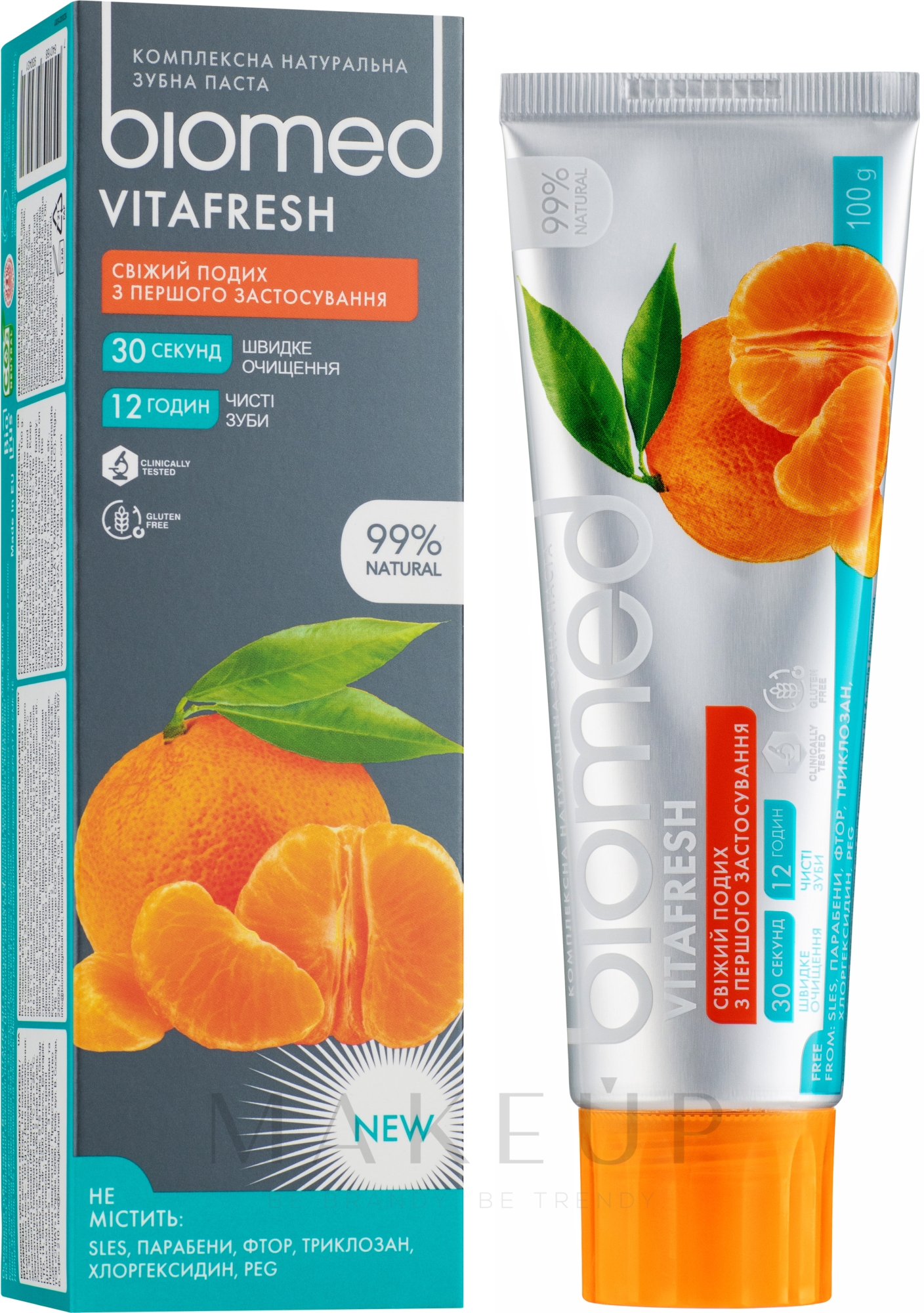 Zahnpasta mit Orangenfrische zur Stärkung des Zahnschmelzes - Biomed Vitafresh — Bild 100 ml