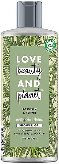 GESCHENK! Detox-Duschgel mit Rosmarin und Vetiver - Love Beauty&Planet Delightful Detox Rosemary & Vetiver Shower Gel — Bild N1