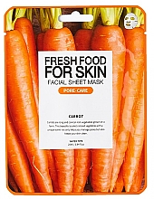 Düfte, Parfümerie und Kosmetik Beruhigende porenreinigende Tuchmaske mit Karottenextrakt gegen Entzündungen - Fresh Food For Skin Facial Sheet Mask Carrot Pore Care