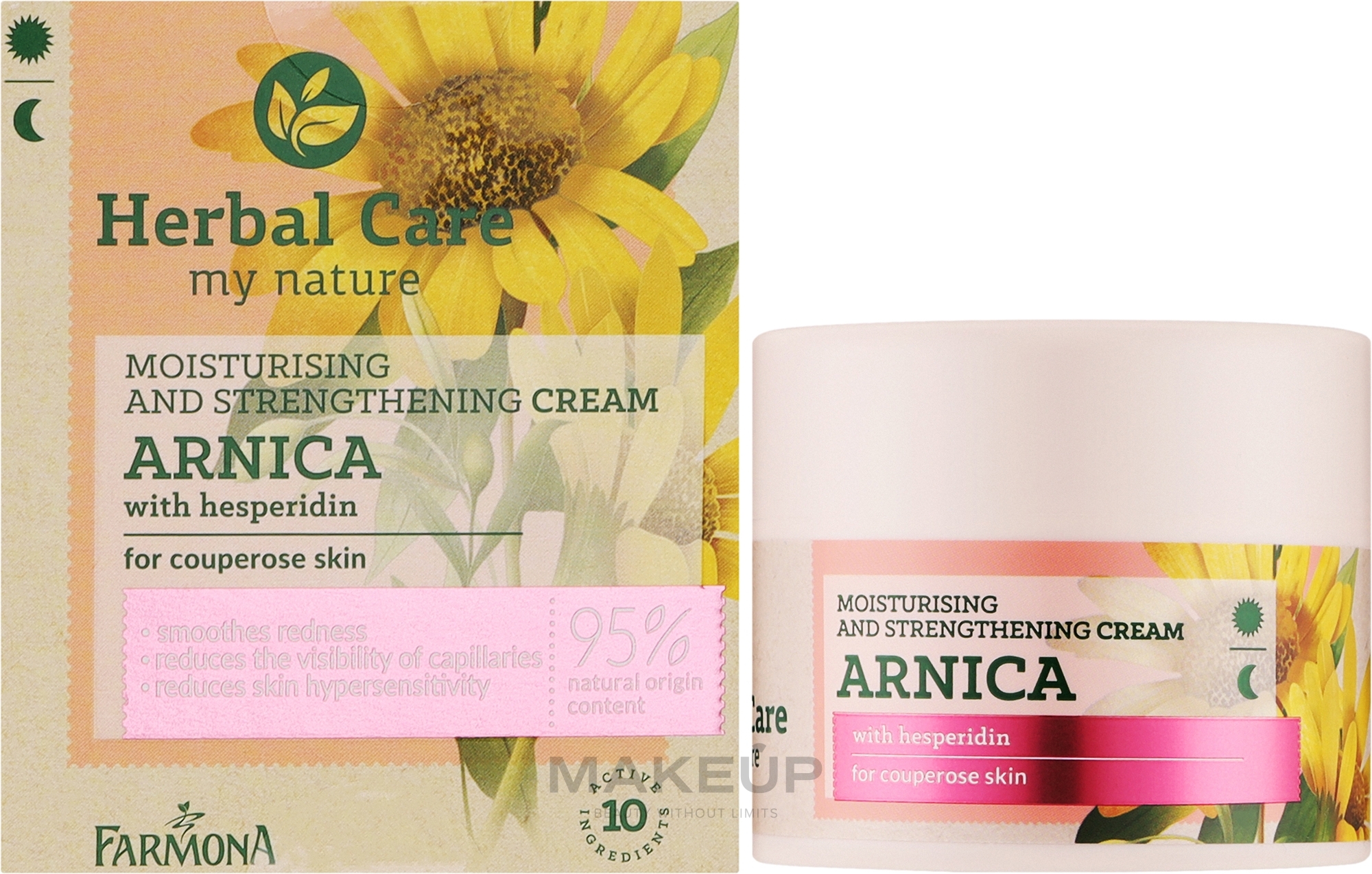 Feuchtigkeitsspendende und stärkende Gesichtscreme mit Arnika - Farmona Herbal Care Arnica Moisturizing Cream — Bild 50 ml