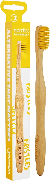 Bambuszahnbürste mittel gelbe Borsten - Nordics Bamboo Toothbrush — Bild N1