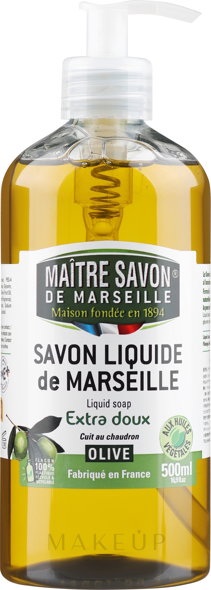 Flüssige Seife mit Olive - Maitre Savon De Marseille Savon Liquide De Marseille Olive Liquid Soap — Bild 500 ml