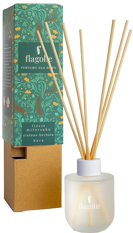 Aroma-Diffusor mit Duftstäbchen Ginkgo biloba, Grüner Tee und Rinde - Flagolie Home Perfume — Bild N1