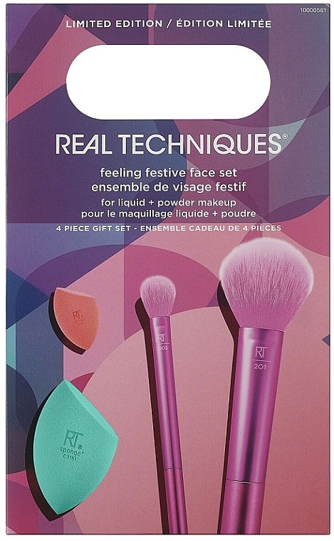 Make-up Set - Real Techniques Feeling Festive Face Set (Make-up Schwamm 2 St. + Make-up Pinsel 2 St.) — Bild N1