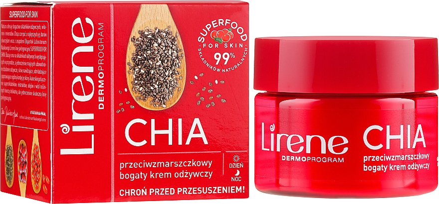 Nährende Gesichtscreme mit Chiasamen - Lirene Superfood For Skin — Bild N1