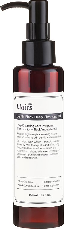 Tiefenreinigungsöl mit Pflanzenextrakten - Klairs Gentle Black Deep Cleansing Oil — Bild N2