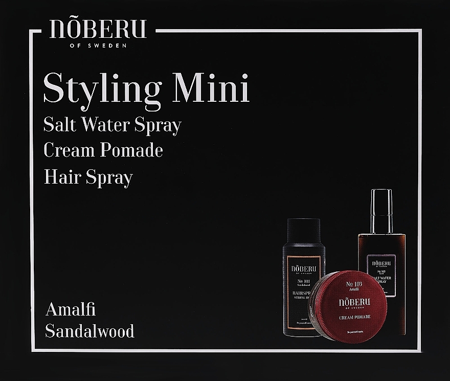Noberu Of Sweden Styling Mini (Haarpomade 80 ml + Haarspray 100 ml + Salz-Haarspray 100 ml) - Set — Bild N1