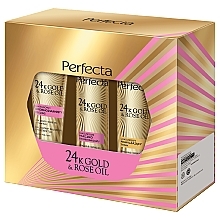 Set - Perfecta 24k Gold & Rose Oil (Tonikum 20 ml + Körpermilch 200 ml+ Peeling 75 g) — Bild N1