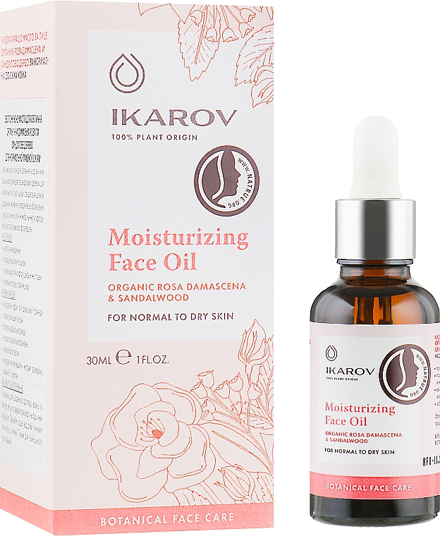 Feuchtigkeitsspendendes Gesichtsöl mit mit Damaszener Rose und Sandelholz - Ikarov Moisturizing Face Oil — Bild N1