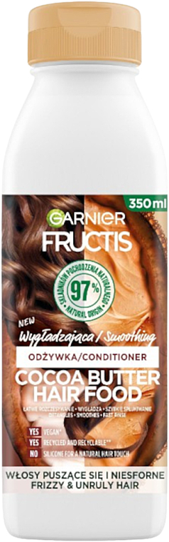 Glättender Anti-Frizz Conditioner für widerspenstiges Haar mit Kakaobutter - Garnier Fructis Cocoa Butter Hair Food Conditioner — Bild N1
