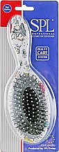 Düfte, Parfümerie und Kosmetik Massage-Haarbürste 8359 weiß in schwarz-rotem Kleindruck - SPL Hair Brush
