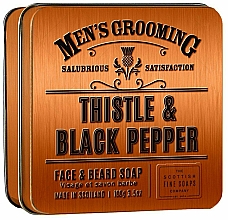 Scottish Fine Soaps Men’s Grooming Thistle & Black Pepper - Gesichts- und Bartseife im Metallbox mit Distelextrakt und schwarzem Pfeffer — Bild N1