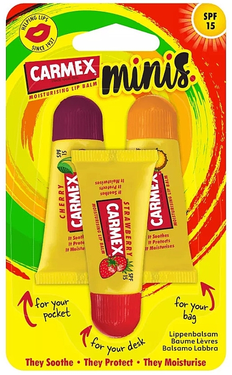 Set - Carmex Lip Balm Mini Set (Lippenbalsam Mini 5gx3)  — Bild N2
