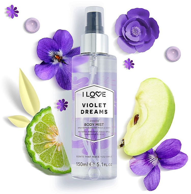 Erfrischendes Körperspray - I Love Violet Dreams Body Mist — Bild N2