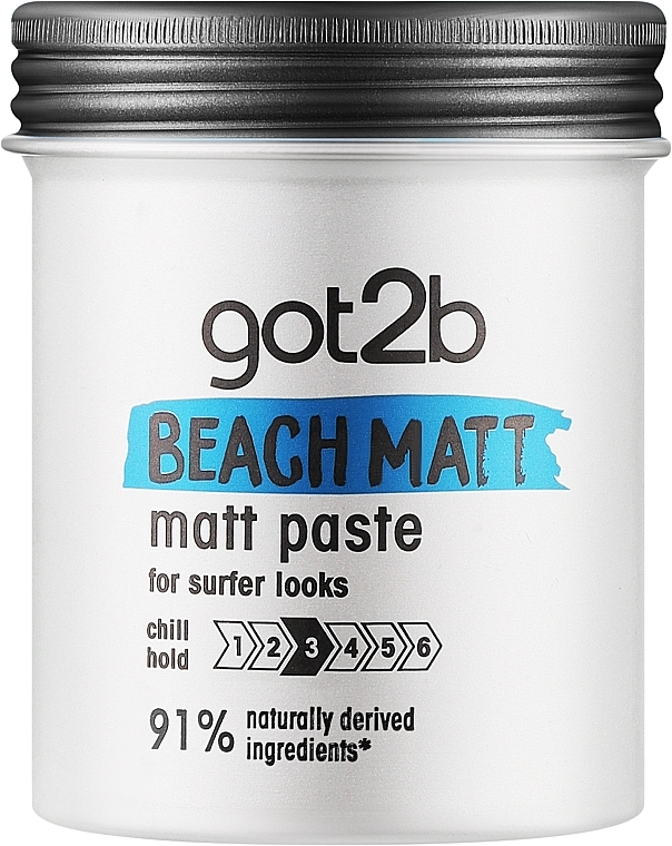 Mattierende Haarpaste - Got2b Beach Boy Matt Paste Chill Hold 3 91% Naturally Derived Ingredients — Bild N1