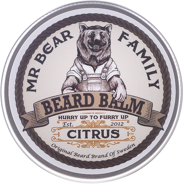 Bartbalsampflege mit Arganöl, Hagebuttensamenöl und Sonnenblumenöl für geschmeidiges Barthaar - Mr. Bear Family Beard Balm Citrus — Bild N1