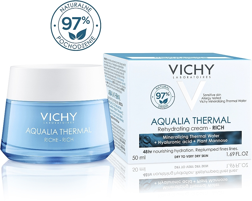 Intensiv und lang anhaltende feuchtigkeitsspendende Gesichtscreme - Vichy Aqualia Thermal Rich Cream — Bild N22