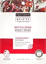 Düfte, Parfümerie und Kosmetik Revitalisierende Tuchmaske für das Gesicht mit Granatapfel und Peptiden - Freeman Beauty Infusion Revitalizing Peel-Off Mask Pomegranate + Peptides