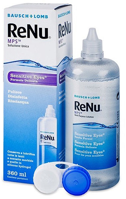 Flüssigkeit für Kontaktlinsen + Container - Bausch & Lomb ReNu MPS Sensitive Eyes — Bild N1