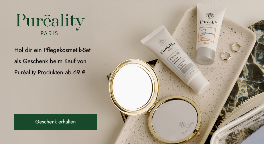 Hol dir ein Pflegekosmetik-Set als Geschenk beim Kauf von Puréality Produkten ab 69 €