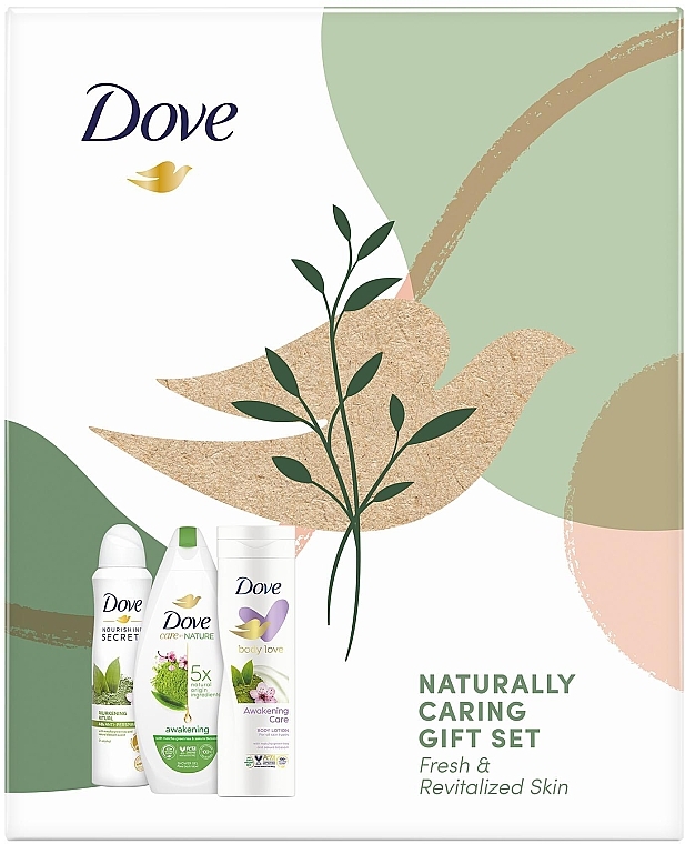 Set - Dove Awakening Body Care Gift Set (sh/gel/250ml + b/lot/225ml + deo/150ml) — Bild N1