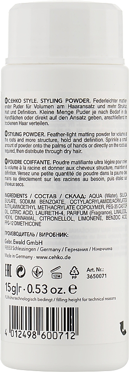 Haarstyling-Puder - C:EHKO 2 Style Powder Crystal — Bild N6