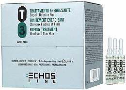 Düfte, Parfümerie und Kosmetik Behandlung gegen Haarausfall mit Sojaproteinen, Brennessel- und Rosmarinextrakt und Oligoelementen (Ampullen) - Echosline T3 Energy Treatment