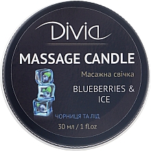 Düfte, Parfümerie und Kosmetik Massagekerze für Hände und Körper Heidelbeeren und Eis Di1570 (30 ml) - Divia Massage Candle Hand & Body Blueberries & Ice Di1570